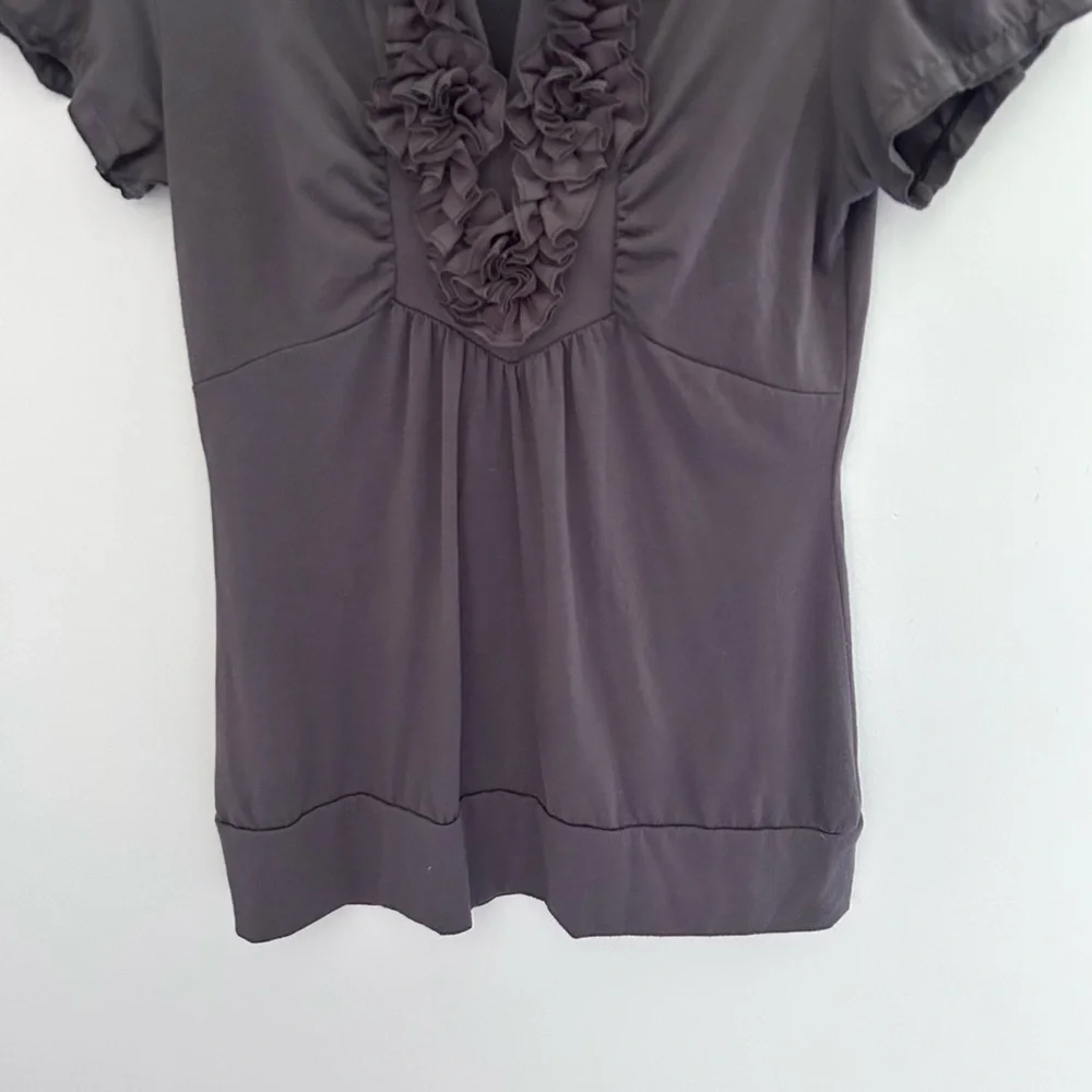 Y2K Vintage Ruffled Babydoll Top Purple Gray Size Medium - Picture 8 of 12